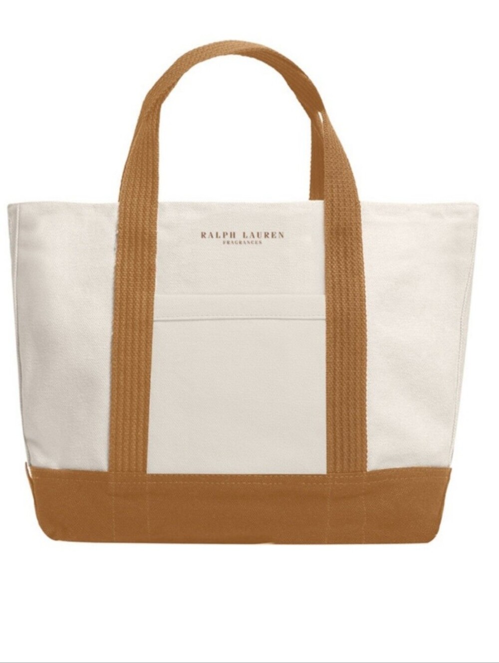 Ralph Lauren Fragrance Tote Bag / Beach Bag / Travel bag (Beige Brown Canvas)